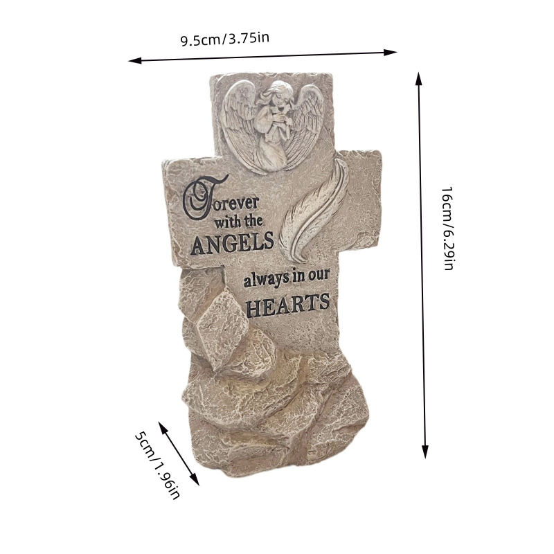 Statuie memorială din rășină pentru grădină, înger – sculptură gravată, cadou pentru colegi, potrivită pentru Crăciun, Halloween și Paște