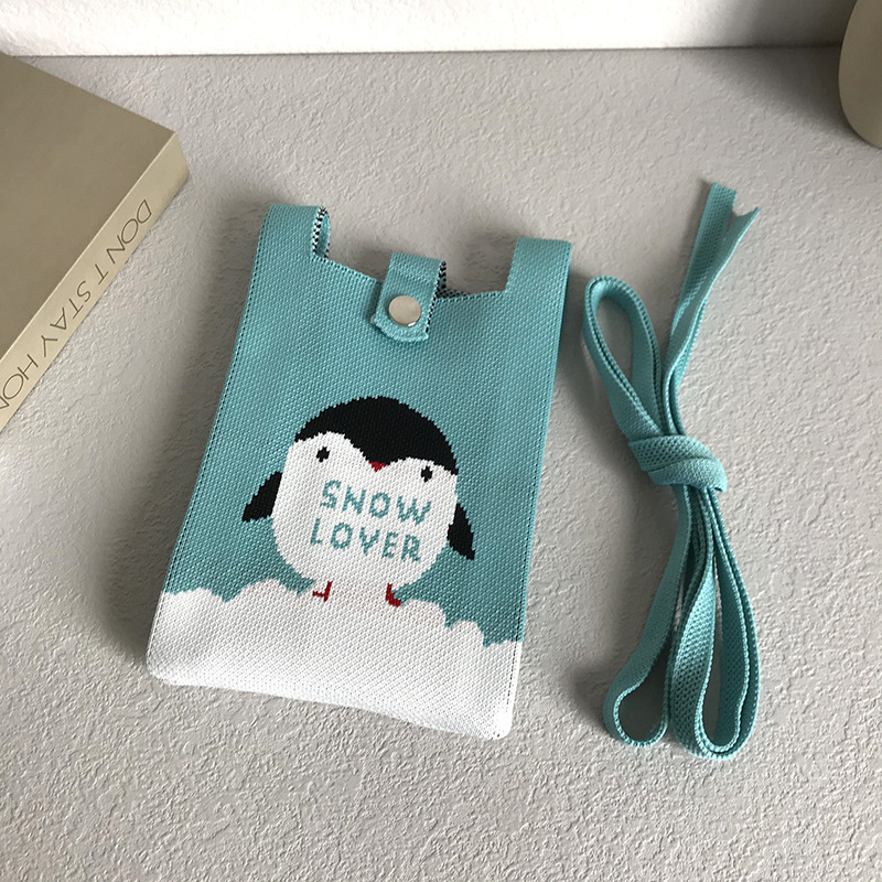 Poliészter mobiltelefon-táska, nyitott felsőrésszel, függőleges négyszögletes forma, nőknek, utcai stílus