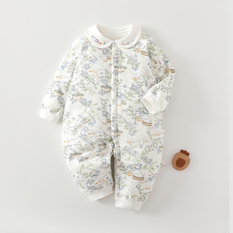 Ρομπέρ νεογέννητου από βαμβάκι, λεπτό, 100% βαμβάκι, με κλείσιμο σε μια σειρά, κατάλληλο για άνοιξη, φθινόπωρο και χειμώνα.