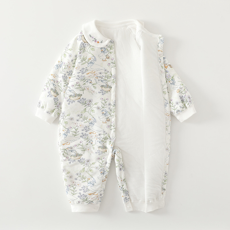 Ρομπέρ νεογέννητου από βαμβάκι, λεπτό, 100% βαμβάκι, με κλείσιμο σε μια σειρά, κατάλληλο για άνοιξη, φθινόπωρο και χειμώνα.