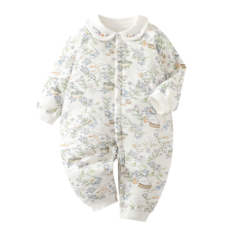 Ρομπέρ νεογέννητου από βαμβάκι, λεπτό, 100% βαμβάκι, με κλείσιμο σε μια σειρά, κατάλληλο για άνοιξη, φθινόπωρο και χειμώνα.