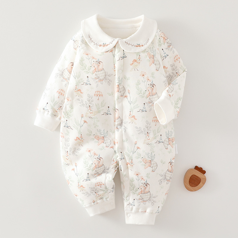 Ρομπέρ νεογέννητου από βαμβάκι, λεπτό, 100% βαμβάκι, με κλείσιμο σε μια σειρά, κατάλληλο για άνοιξη, φθινόπωρο και χειμώνα.