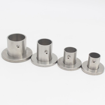 Ανοξείδωτος φλαντζώτος δέκτης για σωλήνα κρεμάστρας ρούχων, μοντέλο 201903295, σύνδεση με κλιπ, μοντέρνο μινιμαλιστικό στυλ