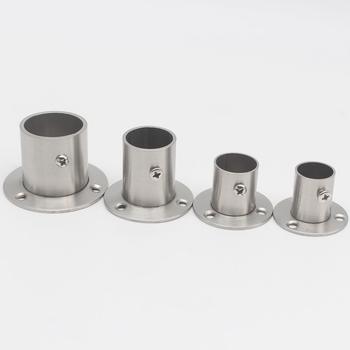 Ανοξείδωτος φλαντζώτος δέκτης για σωλήνα κρεμάστρας ρούχων, μοντέλο 201903295, σύνδεση με κλιπ, μοντέρνο μινιμαλιστικό στυλ