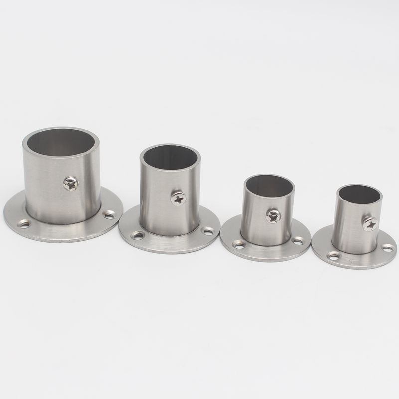 Suport flanșat din oțel inoxidabil pentru țevi de haine, model 201903295, conexiune cu clemă, stil modern minimalist