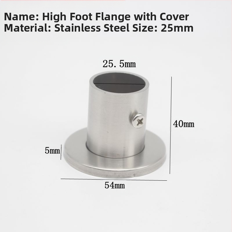 Suport flanșat din oțel inoxidabil pentru țevi de haine, model 201903295, conexiune cu clemă, stil modern minimalist