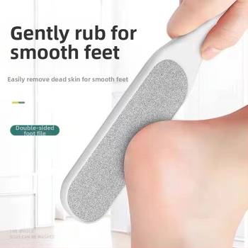 Διπλής όψεως λίμα ποδιών από ανοξείδωτο ατσάλι – εργαλείο περιποίησης ποδιών με οβάλ κεφαλή λείανσης και γυαλόχαρτο, κουτί 200 τεμάχια