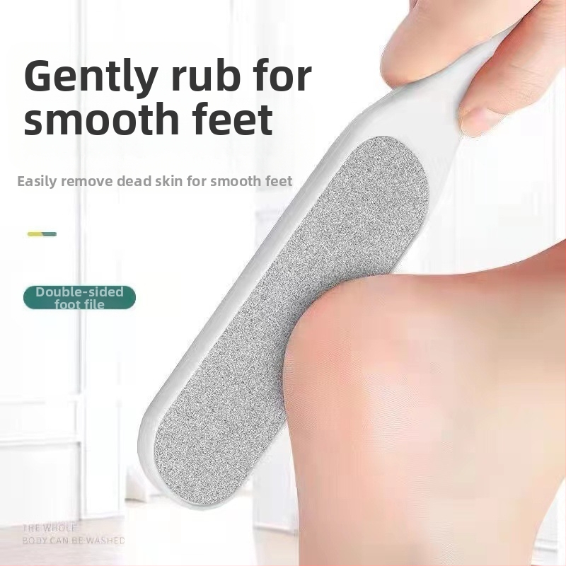 Двустранен файл за крака от неръждаема стомана – педикюр инструмент с овална шлифовъчна глава и шкурка, кутия с 200 бр.