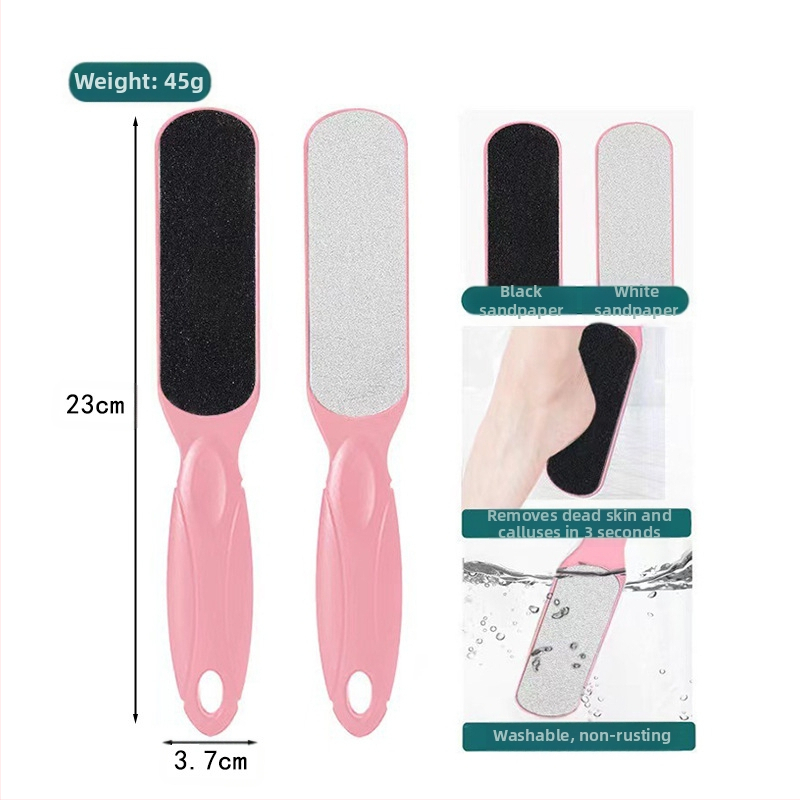 Διπλής όψεως λίμα ποδιών από ανοξείδωτο ατσάλι – εργαλείο περιποίησης ποδιών με οβάλ κεφαλή λείανσης και γυαλόχαρτο, κουτί 200 τεμάχια