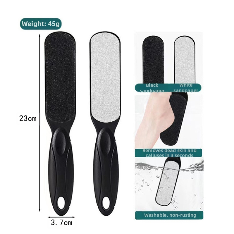 Διπλής όψεως λίμα ποδιών από ανοξείδωτο ατσάλι – εργαλείο περιποίησης ποδιών με οβάλ κεφαλή λείανσης και γυαλόχαρτο, κουτί 200 τεμάχια