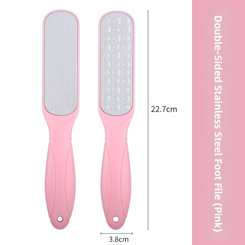 Διπλής όψεως λίμα ποδιών από ανοξείδωτο ατσάλι – εργαλείο περιποίησης ποδιών με οβάλ κεφαλή λείανσης και γυαλόχαρτο, κουτί 200 τεμάχια