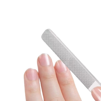 Σετ εργαλείων περιποίησης νυχιών από ανοξείδωτο ατσάλι: ψαλίδι για πετσάκια, μεταλλικό εργαλείο ώθησης, νανο-γυάλινο αρχείο νυχιών, πιρούνι για πετσάκια, ψαλίδι νυχιών με βαθύ V