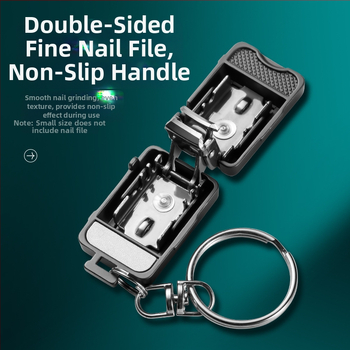 Πτυσσόμενος νυχοκόπτης από ανοξείδωτο ατσάλι, φορητό εργαλείο περιποίησης νυχιών, επίπεδη άκρη