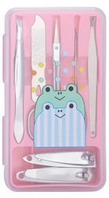 7-dijelni set za njegu noktiju u kutiji od nehrđajućeg čelika s elektroplatiranim završetkom