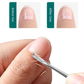 Διπλού κεφαλιού νυχοκόπτης από ανοξείδωτο ατσάλι για περιποίηση παρανυχίδων και νεκρού δέρματος — φορητό οικιακό σετ περιποίησης νυχιών