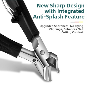 Νυχοκοπτικά νυχιών ποδιών με μεγάλο άνοιγμα, αντι-πιτσιλίσματα, κεκλιμένο στόμιο, πλαστικό + ανοξείδωτο ατσάλι