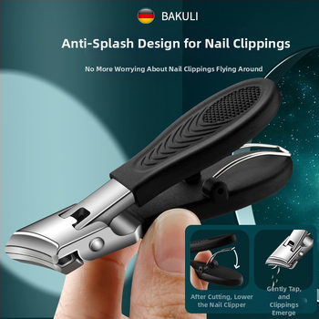 Νυχοκοπτικά νυχιών ποδιών με μεγάλο άνοιγμα, αντι-πιτσιλίσματα, κεκλιμένο στόμιο, πλαστικό + ανοξείδωτο ατσάλι