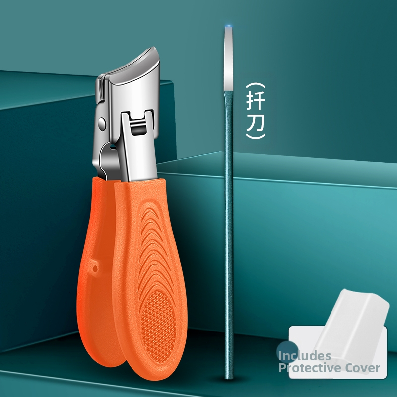 Kliešte na nechty na nohy s veľkým otvorom, proti striekaniu, šikmé čeľuste, plast + nerezová oceľ