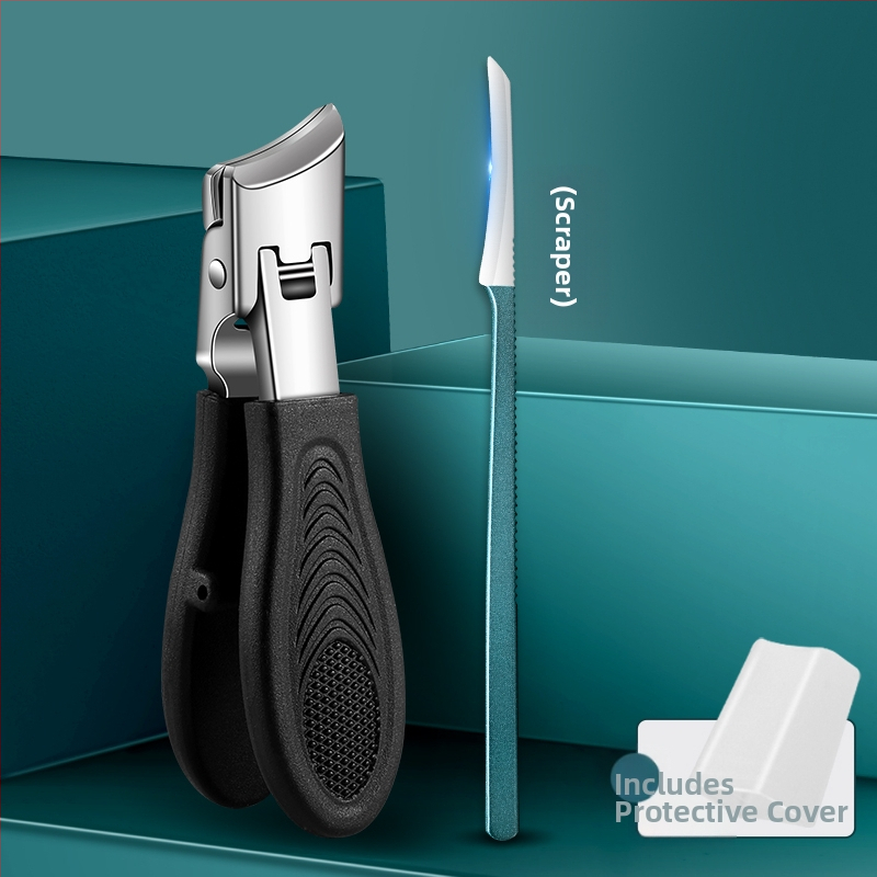 Kliešte na nechty na nohy s veľkým otvorom, proti striekaniu, šikmé čeľuste, plast + nerezová oceľ