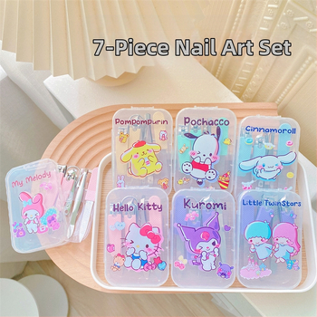 Σετ εργαλείων κοπής νυχιών με εκτύπωση γλυκού σκύλου, ανοξείδωτο ατσάλι και πλαστικό, αντιολισθητική σιλικόνη, επταμελές φορητό κιτ