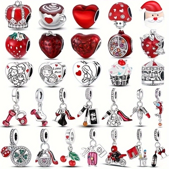 Accesorii DIY: mărgele cu pandant inimă din cupru placat electrochimic pentru brățară și colier (Stil Xiao Xiang Feng; Primăvara 2024)