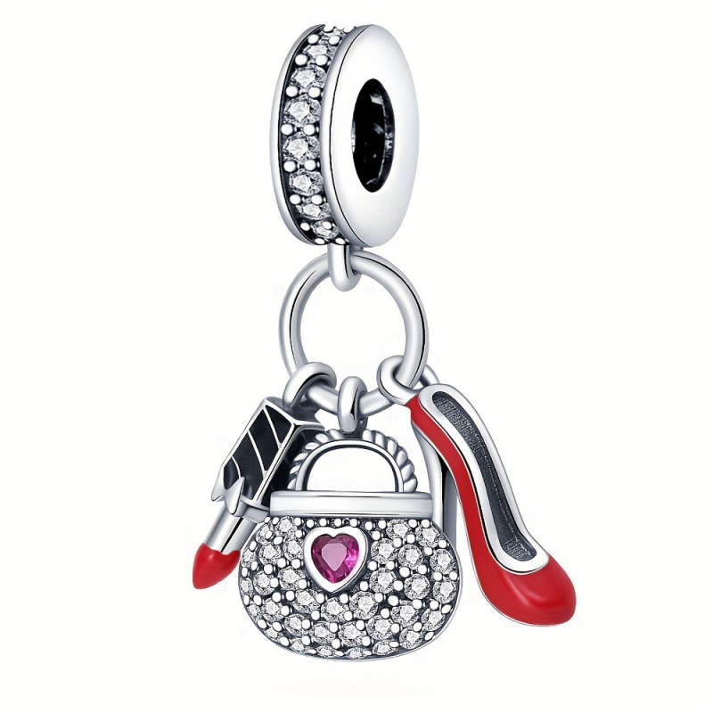 Accesorii DIY: mărgele cu pandant inimă din cupru placat electrochimic pentru brățară și colier (Stil Xiao Xiang Feng; Primăvara 2024)