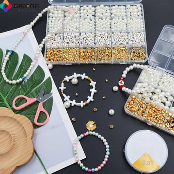 DIY dodaci za nakit – set za narukvicu s plastičnim/smolastim perlicama, elektroplakiranje, originalni dizajn, Saifan marka