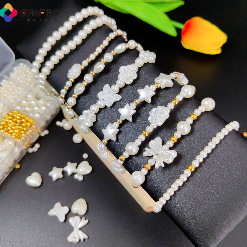 DIY dodaci za nakit – set za narukvicu s plastičnim/smolastim perlicama, elektroplakiranje, originalni dizajn, Saifan marka