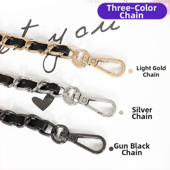 Τσάντα με λουρί ώμου από PU δέρμα και μεταλλική αλυσίδα — μικρή crossbody τσάντα, Άνοιξη 2024, Λειτουργία: Άλλο