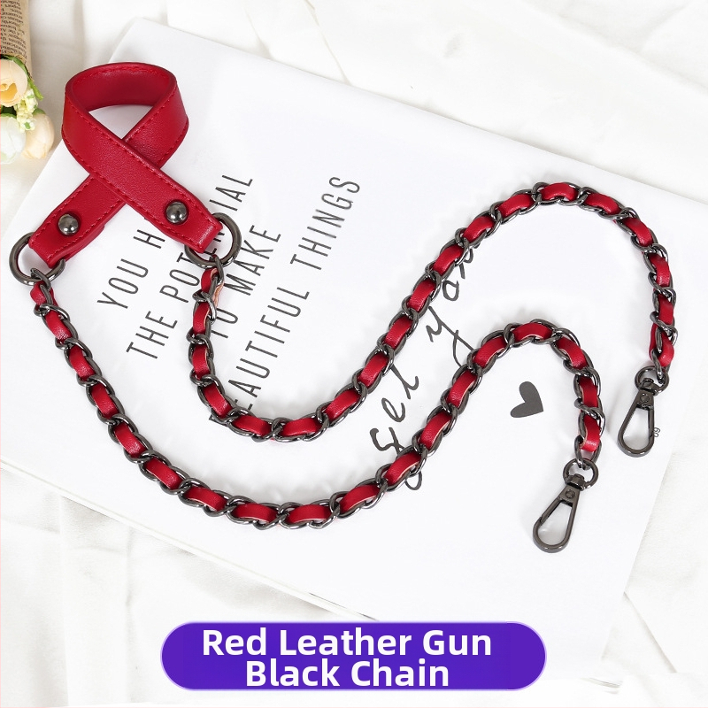 Чанта през рамо с PU кожа и метална верига — за малка чантичка crossbody, Пролет 2024, Функция: Други