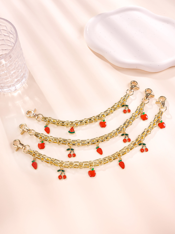 Ремък за рамо на чанта с цветен модел — цинкова сплав, свеж и сладък стил, лято 2024