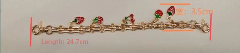 Ремък за рамо на чанта с цветен модел — цинкова сплав, свеж и сладък стил, лято 2024