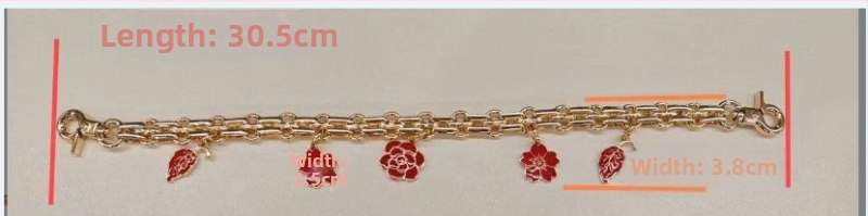 Ремък за рамо на чанта с цветен модел — цинкова сплав, свеж и сладък стил, лято 2024