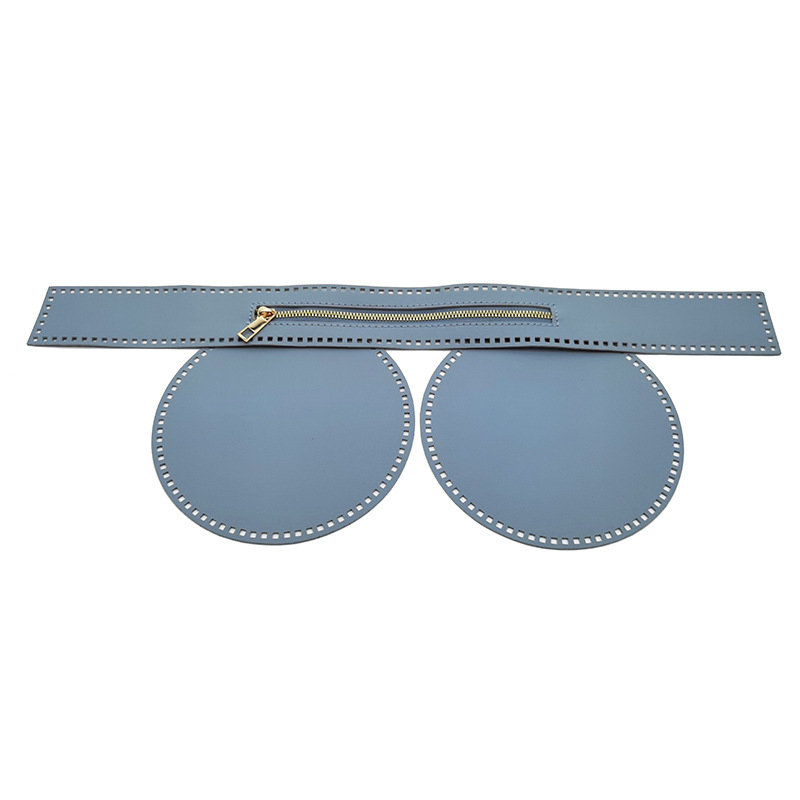 Geantă croșetată manual din PU, cu inserții rotunde din plasă și discuri PU perforate, respirabilă, impermeabilă, ultraușoară