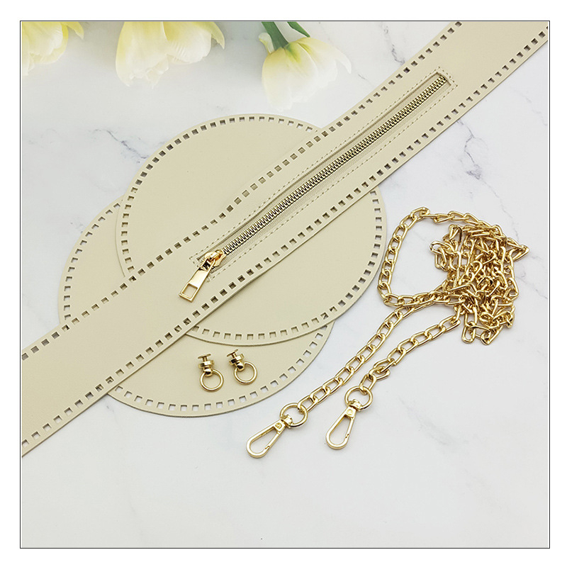 Geantă croșetată manual din PU, cu inserții rotunde din plasă și discuri PU perforate, respirabilă, impermeabilă, ultraușoară