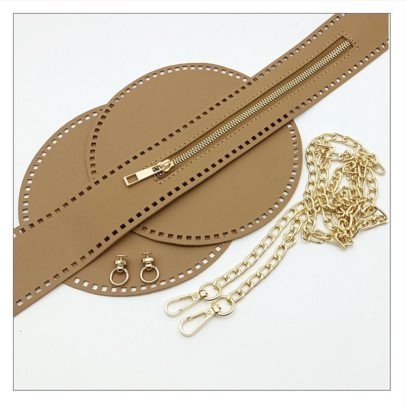 Geantă croșetată manual din PU, cu inserții rotunde din plasă și discuri PU perforate, respirabilă, impermeabilă, ultraușoară