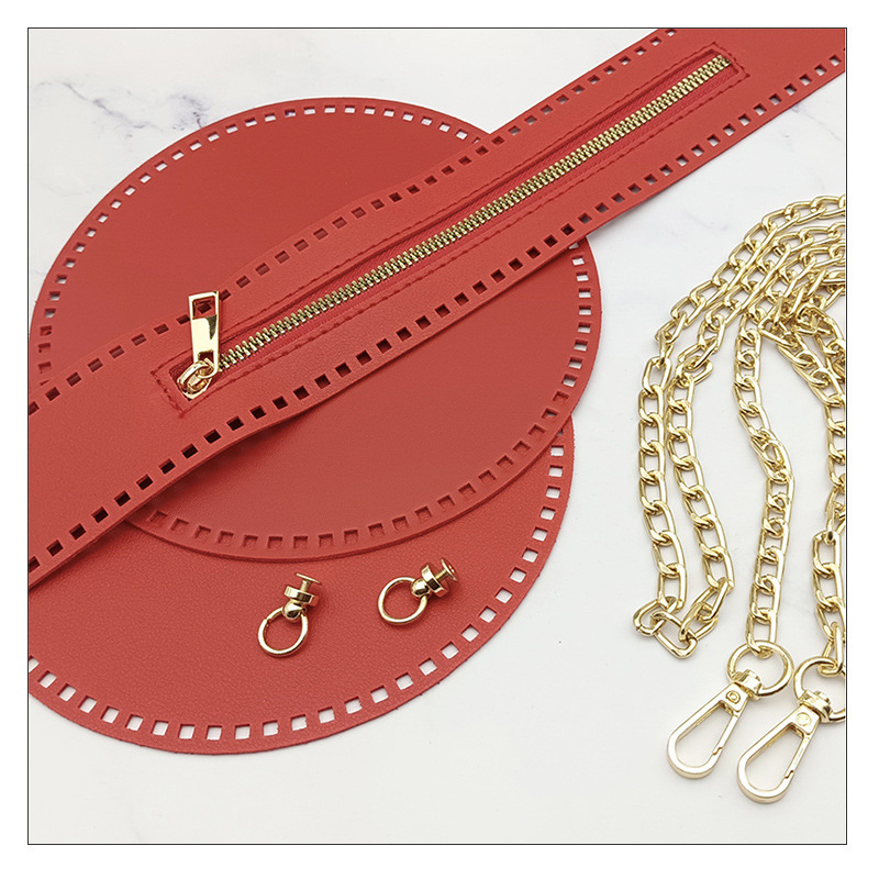 Geantă croșetată manual din PU, cu inserții rotunde din plasă și discuri PU perforate, respirabilă, impermeabilă, ultraușoară