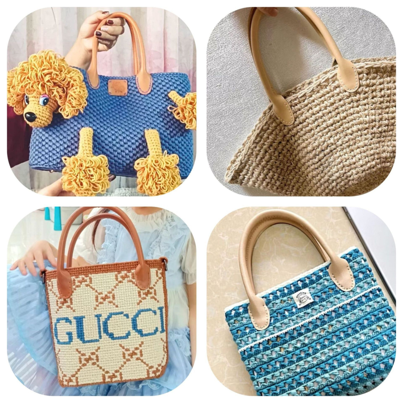 Bază din piele pentru fundul genții cu textură țesută — Didi, piele PU, impermeabilă, ultra ușoară