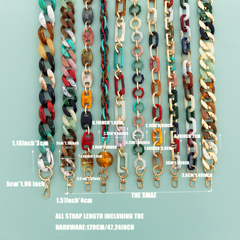 Акрилен синџир за чанта и презрамка за рамо, едноцветен модел, пролет 2023