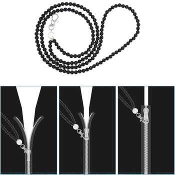 Εργαλείο φερμουάρ με χάντρες, 2 σε 1, ανθεκτικό πλαστικό/ρητίνη, μαργαριταρένια επίστρωση