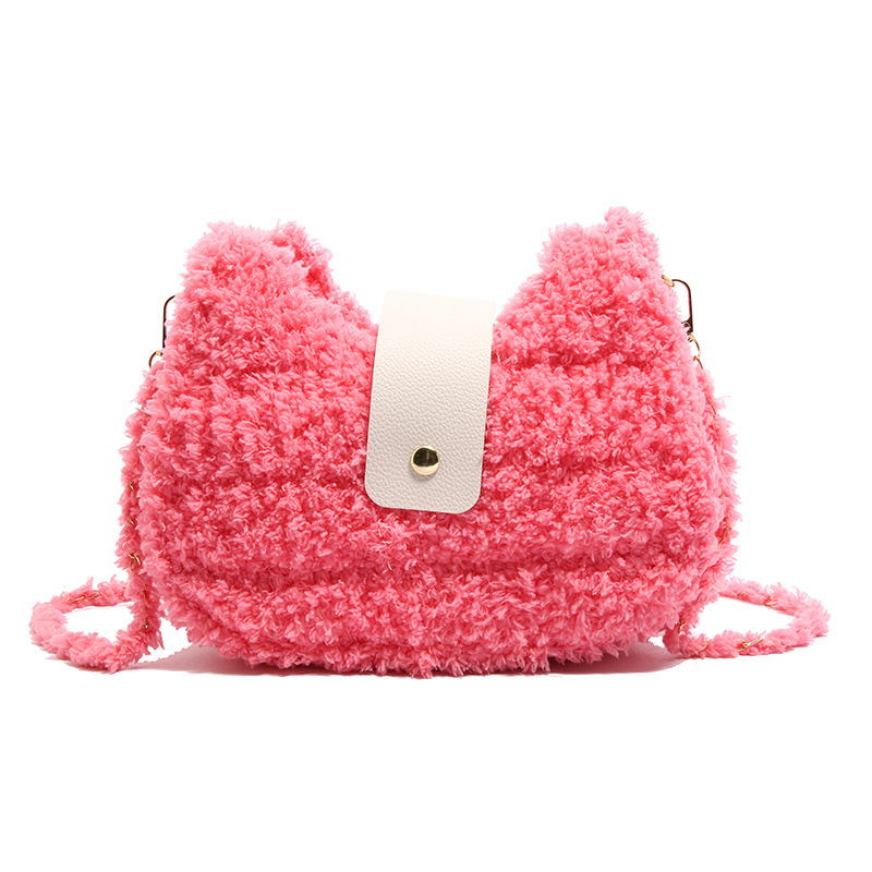 Geantă de subraț din pluș, în formă de inimă, cu închidere tip capac, buzunar pentru telefon, stil urban