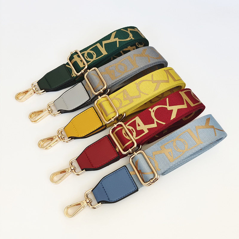 Презрамка за чанта с принт на райета, регулируема за рамо/кръстосано носене — полиестер, марка Langrong, лято 2024, намалява натоварването, устойчивост на износване