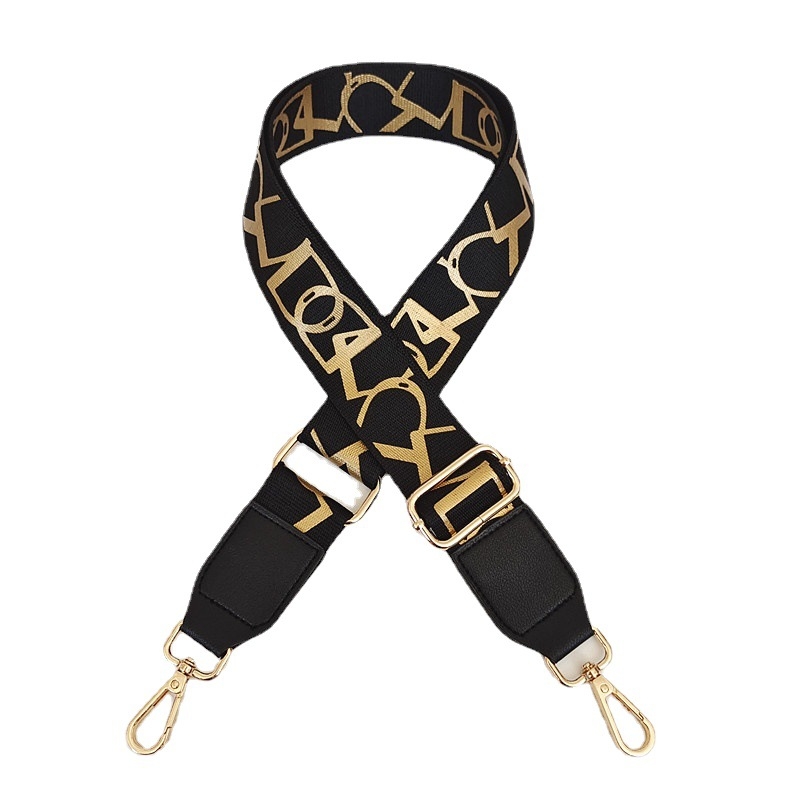 Презрамка за чанта с принт на райета, регулируема за рамо/кръстосано носене — полиестер, марка Langrong, лято 2024, намалява натоварването, устойчивост на износване