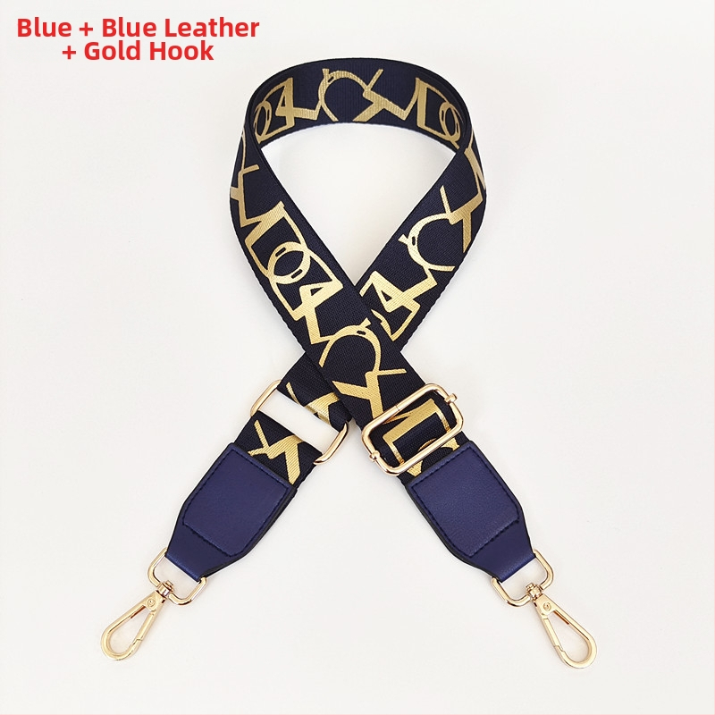 Презрамка за чанта с принт на райета, регулируема за рамо/кръстосано носене — полиестер, марка Langrong, лято 2024, намалява натоварването, устойчивост на износване