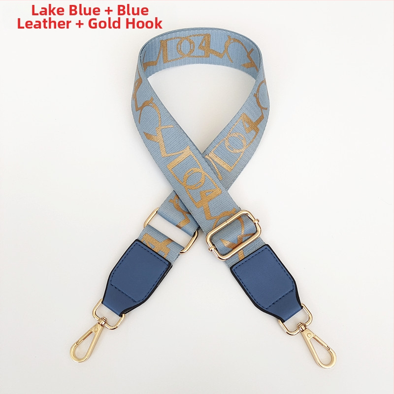 Презрамка за чанта с принт на райета, регулируема за рамо/кръстосано носене — полиестер, марка Langrong, лято 2024, намалява натоварването, устойчивост на износване