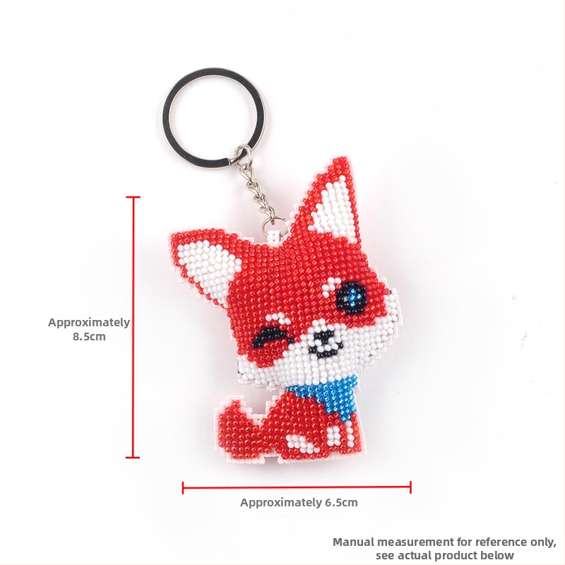 Võtmehoidja karikatürimotiiviga, 14CT ristõmbluse komplekt, plastplaad, kahepoolsed tikandid