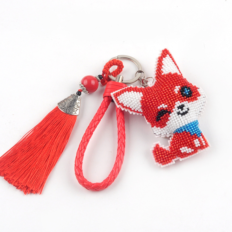 Võtmehoidja karikatürimotiiviga, 14CT ristõmbluse komplekt, plastplaad, kahepoolsed tikandid