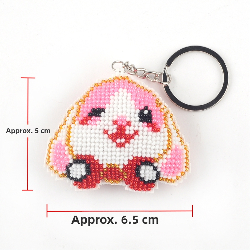 Võtmehoidja karikatürimotiiviga, 14CT ristõmbluse komplekt, plastplaad, kahepoolsed tikandid