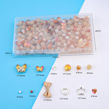 Αξεσουάρ DIY κοσμημάτων: γυάλινες χάντρες με κρεμαστό πεταλούδας, ανάμικτες στρογγυλές και επίπεδες χάντρες, ηλεκτροπλατινωμένο τελείωμα, Καλοκαίρι 2024