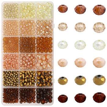 Κουτί με 18 θήκες από γυάλινα χάντρες για DIY Κοσμήματα, ηλεκτροπλατινωμένο φινίρισμα